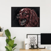 Cavalier King Charles Spaniel Dunkle Skizze Poster (Heimbüro)