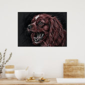 Cavalier King Charles Spaniel Dunkle Skizze Poster (Küche)