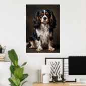 Cavalier King Charles Spaniel Dunkles Portrait Pos Poster (Heimbüro)