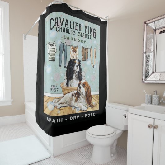 Cavalier King Charles Spaniel Duschvorhang (Beispiel)