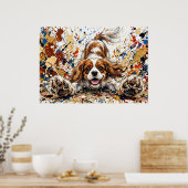 Cavalier King Charles Spaniel Farbklecks-Kunst P Poster (Küche)