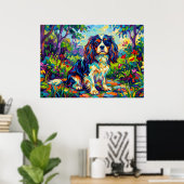 Cavalier King Charles Spaniel Fauvistischer Garten Poster (Heimbüro)