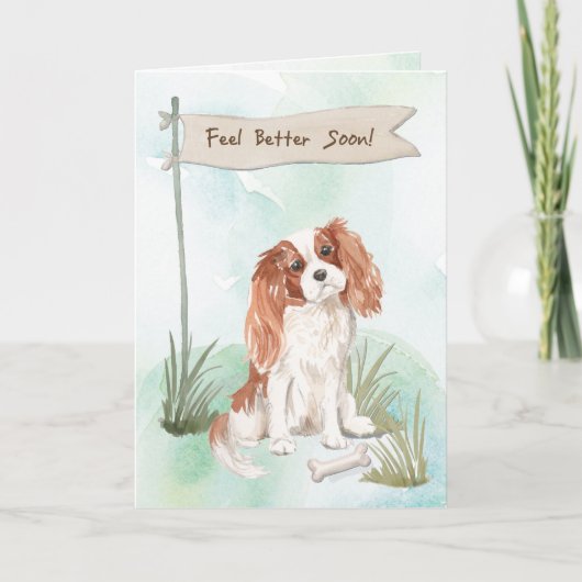Cavalier King Charles Spaniel Feel Better to Dog Karte (Vorderseite)