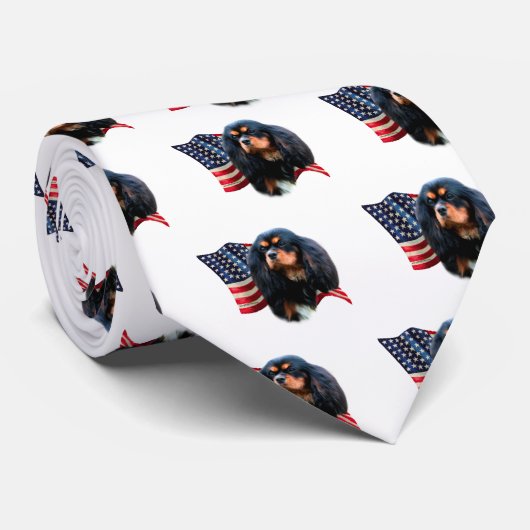 Cavalier King Charles Spaniel Flag Krawatte (Gerollt)