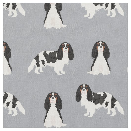 Cavalier King Charles Spaniel Florals Stoff (Nahaufnahme)