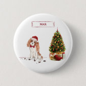 Cavalier King Charles Spaniel Funny Christmas Dog Button (Vorderseite)