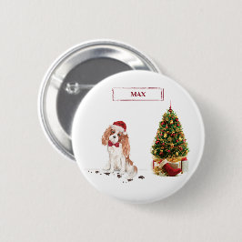 Cavalier King Charles Spaniel Funny Christmas Dog Button
