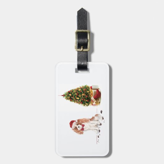 Cavalier King Charles Spaniel Funny Christmas Dog Gepäckanhänger (Vorderseite vertikal)