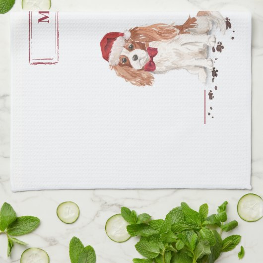 Cavalier King Charles Spaniel Funny Christmas Dog Geschirrtuch (Gefaltet)