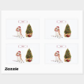 Cavalier King Charles Spaniel Funny Christmas Dog Rechteckiger Aufkleber (Blatt)