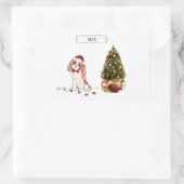 Cavalier King Charles Spaniel Funny Christmas Dog Rechteckiger Aufkleber (Tasche)