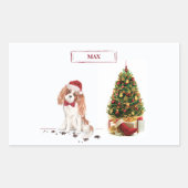 Cavalier King Charles Spaniel Funny Christmas Dog Rechteckiger Aufkleber (Vorderseite)