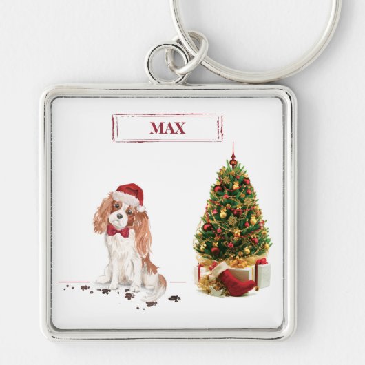 Cavalier King Charles Spaniel Funny Christmas Dog Schlüsselanhänger (Vorne)