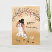 Cavalier King Charles Spaniel Funny Erntedank Karte (Vorderseite)