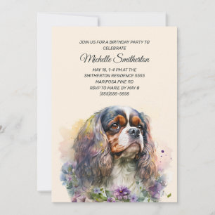 Cavalier King Charles Spaniel Geburtstag Einladung