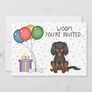Cavalier King Charles Spaniel Geburtstag Schwarz & Einladung