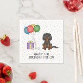 Cavalier King Charles Spaniel Geburtstag Schwarz & Serviette (Beispiel)