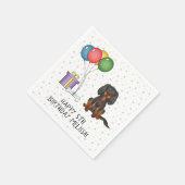 Cavalier King Charles Spaniel Geburtstag Schwarz & Serviette (Ecke)