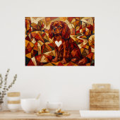 Cavalier King Charles Spaniel Geometrischer Kubist Poster (Küche)