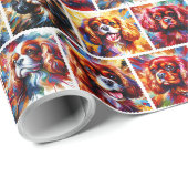 Cavalier King Charles Spaniel Geschenkpapier (Rolleneckpunkt)