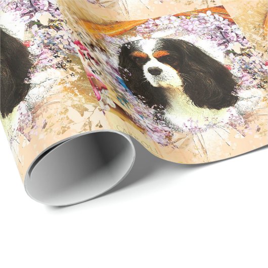 Cavalier King Charles Spaniel Geschenkpapier (Rolleneckpunkt)