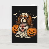 Cavalier King Charles Spaniel Ghost Halloween Cava Karte (Vorderseite)