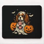 Cavalier King Charles Spaniel Ghost Halloween Cava Mousepad (Vorne)