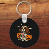 Cavalier King Charles Spaniel Ghost Halloween Cava Schlüsselanhänger (Vorderseite)