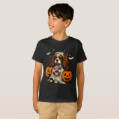 Cavalier King Charles Spaniel Ghost Halloween Cava T-Shirt (Vorne ganz)