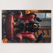 Cavalier King Charles Spaniel Gothic Halloween Kun Puzzle (Horizontal)