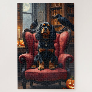 Cavalier King Charles Spaniel Gothic Halloween Kun Puzzle