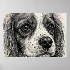 Cavalier King Charles Spaniel Graphitstift-Poster Poster