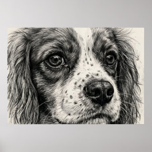 Cavalier King Charles Spaniel Graphitstift-Poster Poster
