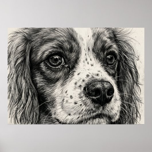 Cavalier King Charles Spaniel Graphitstift-Poster Poster (Vorne)