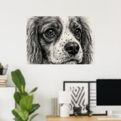 Cavalier King Charles Spaniel Graphitstift-Poster Poster (Heimbüro)