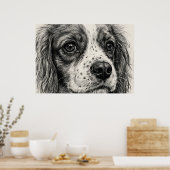 Cavalier King Charles Spaniel Graphitstift-Poster Poster (Küche)