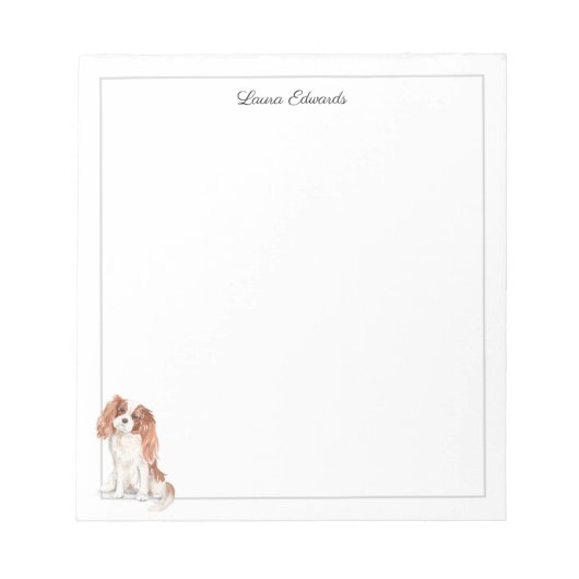 Cavalier King Charles Spaniel Grau Border Notizblock (Vorderseite)