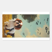 cavalier king charles spaniel halloween AI Rechteckiger Aufkleber (Vorderseite)
