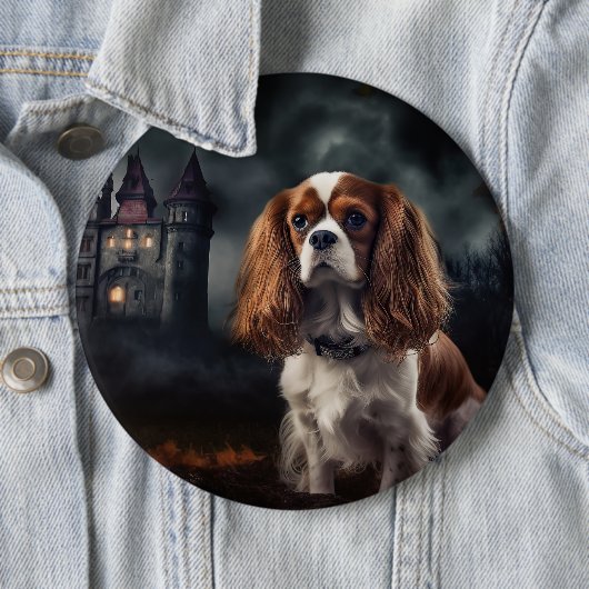 Cavalier King Charles Spaniel Halloween Beängstige Button (Beispiel)