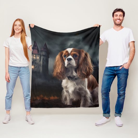 Cavalier King Charles Spaniel Halloween Beängstige Fleecedecke (Beispiel)