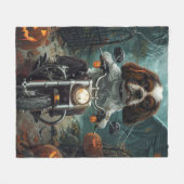 Cavalier King Charles Spaniel Halloween Beängstige Fleecedecke (Vorderseite (Horizontal))