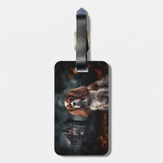 Cavalier King Charles Spaniel Halloween Beängstige Gepäckanhänger (Rückseite vertikal)