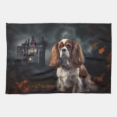 Cavalier King Charles Spaniel Halloween Beängstige Geschirrtuch (Horizontal)