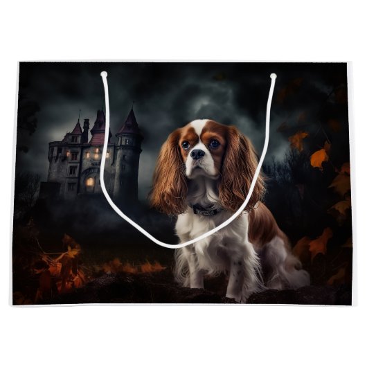 Cavalier King Charles Spaniel Halloween Beängstige Große Geschenktüte (Vorderseite)