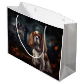 Cavalier King Charles Spaniel Halloween Beängstige Große Geschenktüte (Rückseite Schrägansicht)