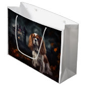 Cavalier King Charles Spaniel Halloween Beängstige Große Geschenktüte (Vorderseite Schrägansicht)