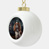 Cavalier King Charles Spaniel Halloween Beängstige Keramik Kugel-Ornament (Rechts)