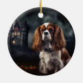 Cavalier King Charles Spaniel Halloween Beängstige Keramik Ornament (Hinten)