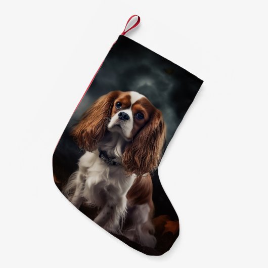 Cavalier King Charles Spaniel Halloween Beängstige Kleiner Weihnachtsstrumpf (Vorderansicht (hängend))