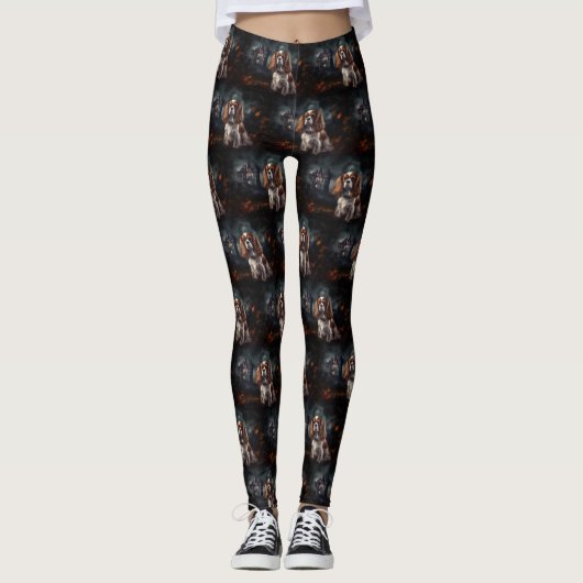 Cavalier King Charles Spaniel Halloween Beängstige Leggings (Vorderseite)